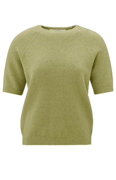 Raglan Short Sleeve Sweater - Olive Green
