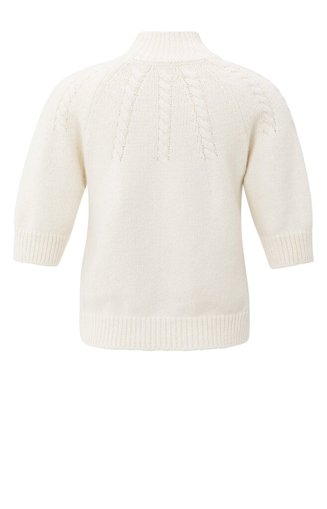 Cable Sweater Short Sleeve - Off White