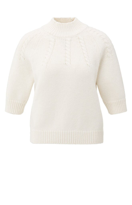 Cable Sweater Short Sleeve - Off White