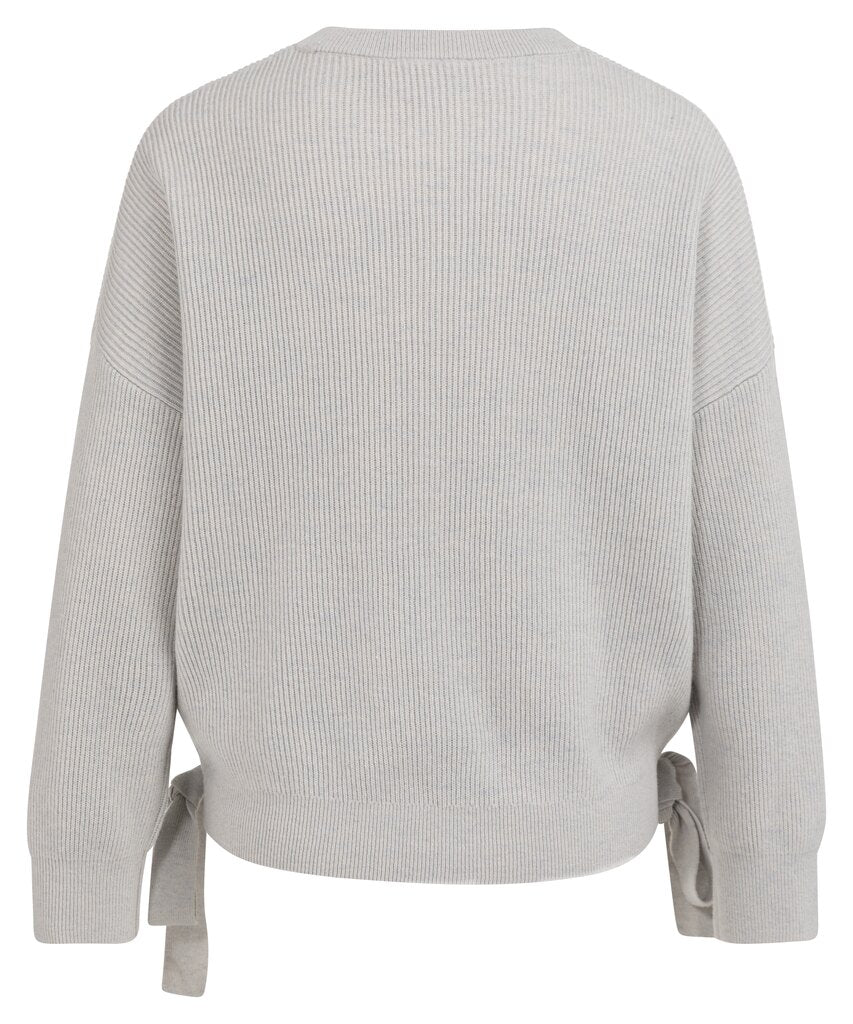 Sweater with Tie details - Vapor Blue Grey Melange