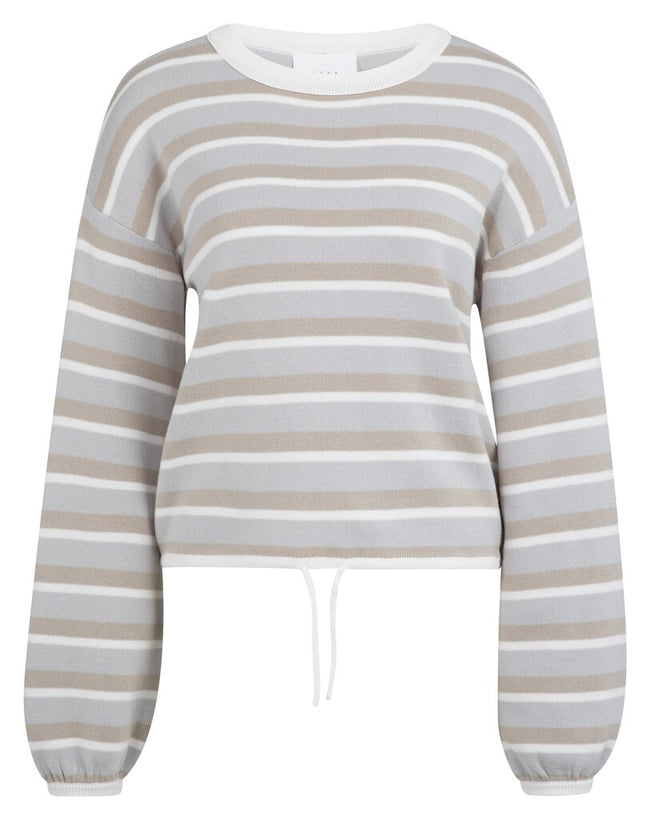 Striped Sweater with cord - Vapor Blue Grey Dessin