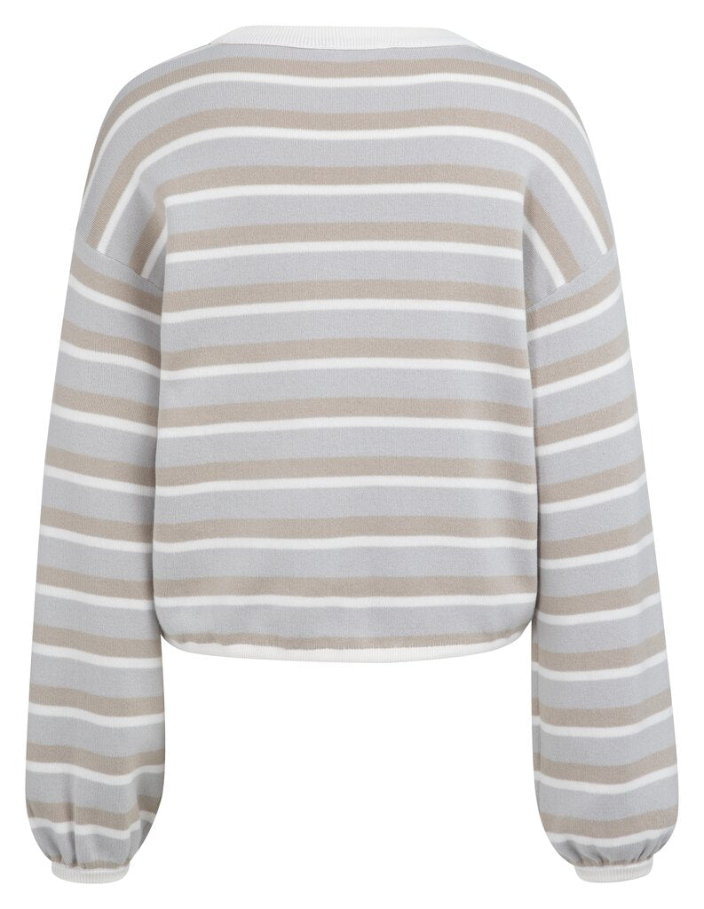 Striped Sweater with cord - Vapor Blue Grey Dessin