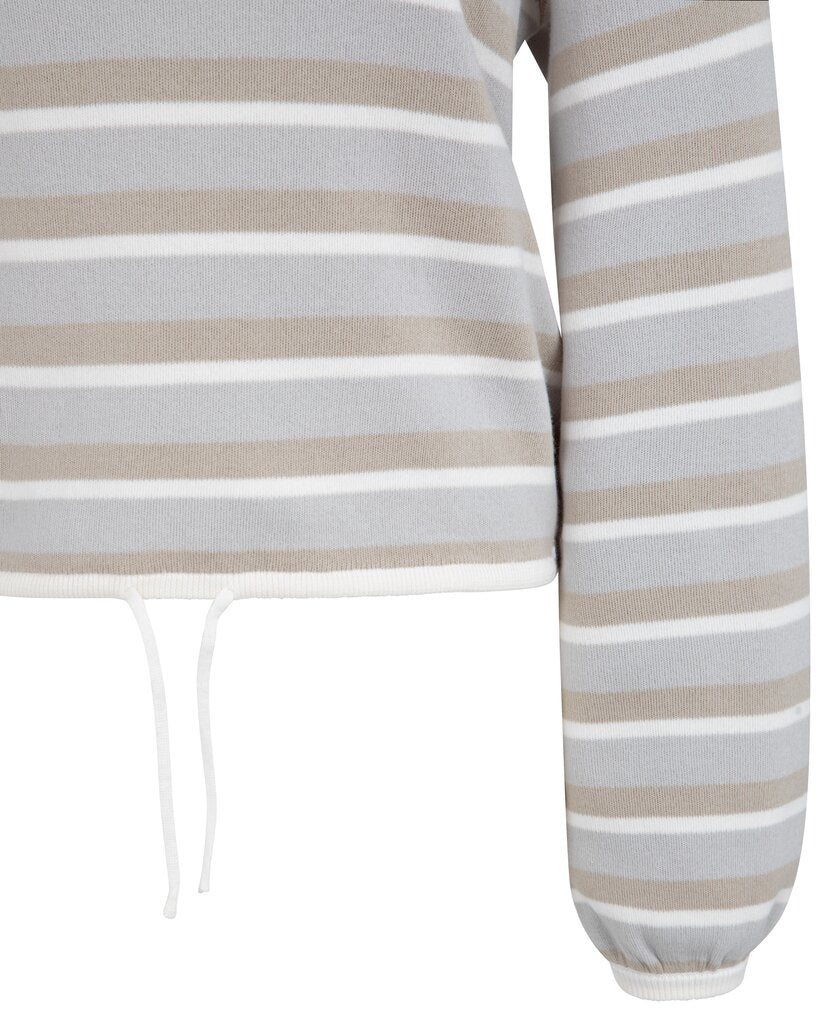 Striped Sweater with cord - Vapor Blue Grey Dessin