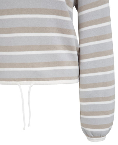 Striped Sweater with cord - Vapor Blue Grey Dessin