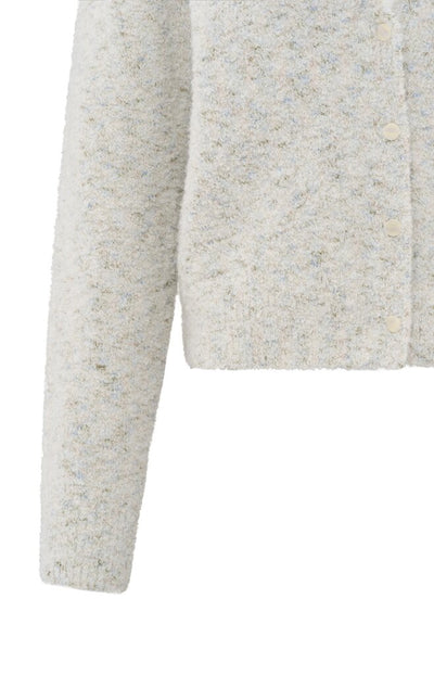 Boucle Cardigan with Colourful Accents - Off White