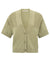 Cardigan with Ribbed Details - Soft Green