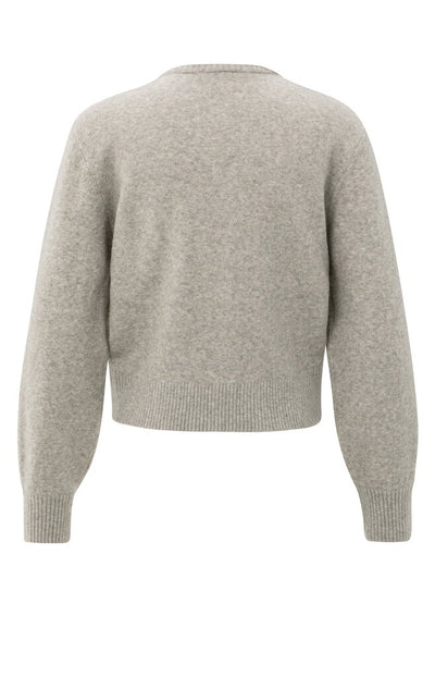 Cardigan With Detachable Collar - Brownish Grey