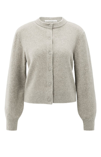 Cardigan With Detachable Collar - Brownish Grey