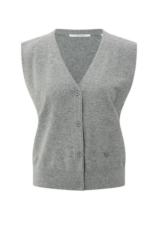 Knitted Gilet - Medium Grey Melange