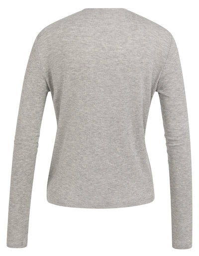 Jersey Cardigan with Buttons - Medium Grey Melange