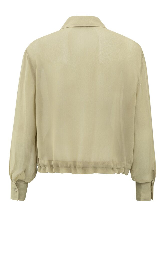 Blouse Jacket w. Zipper - Soft Green