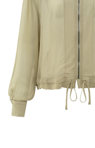 Blouse Jacket w. Zipper - Soft Green