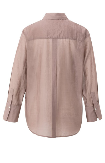 Sheer Blouse with Back Slit - Blush Pink