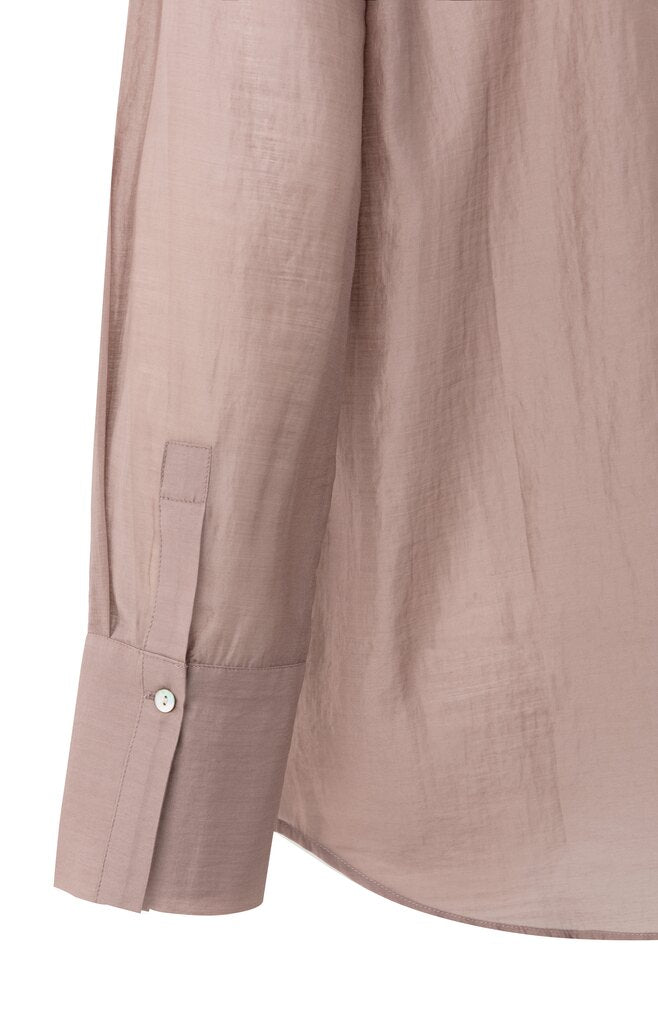 Sheer Blouse with Back Slit - Blush Pink