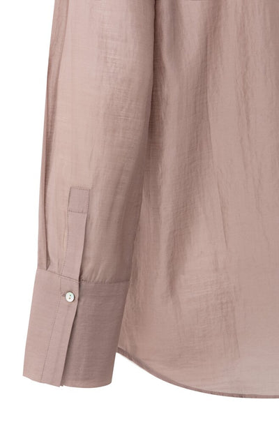 Sheer Blouse with Back Slit - Blush Pink