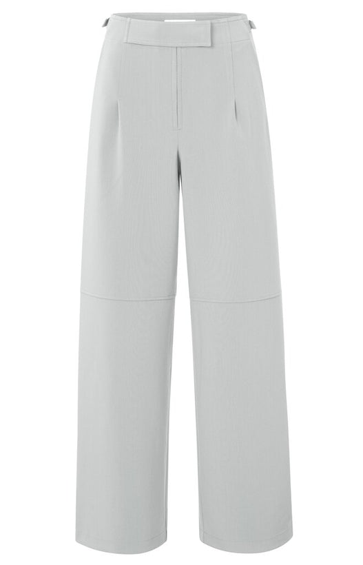 High Waist Wide Leg Trousers - Harbor Mist Grey