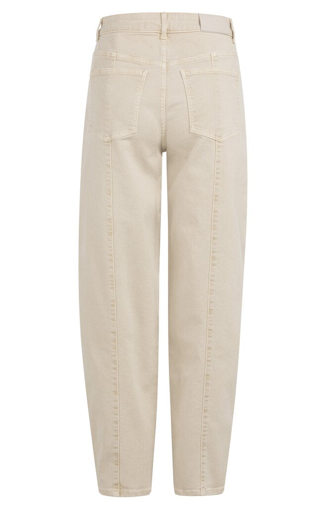 Barrel Jeans with back seams - Sandstone Beige
