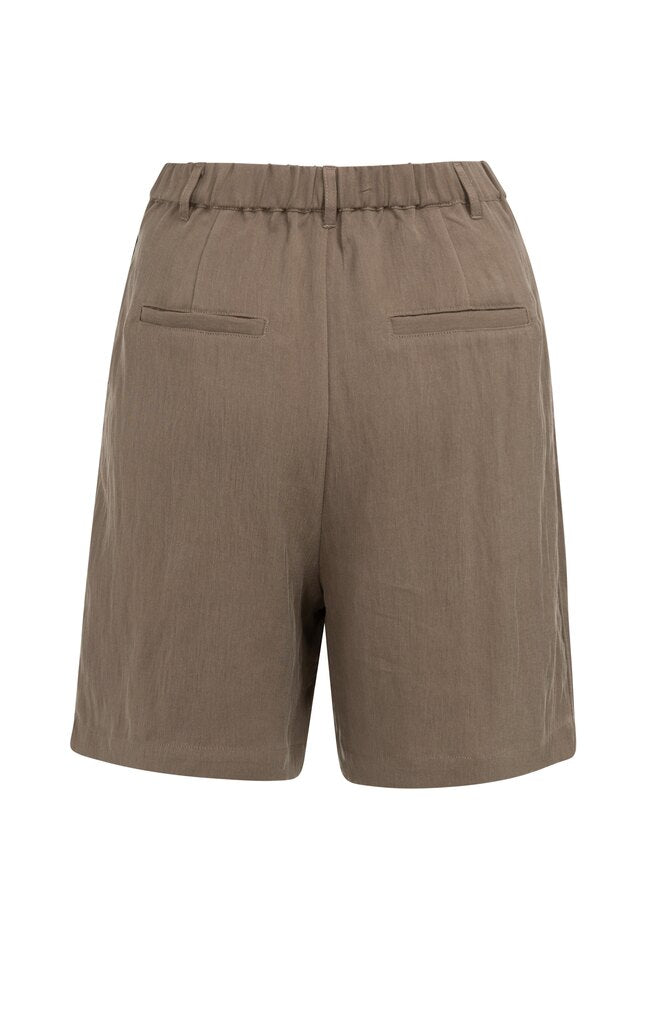 Woven Longer Length Bermuda Shorts - Washed Brown