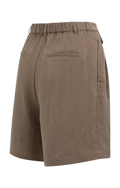 Woven Longer Length Bermuda Shorts - Washed Brown