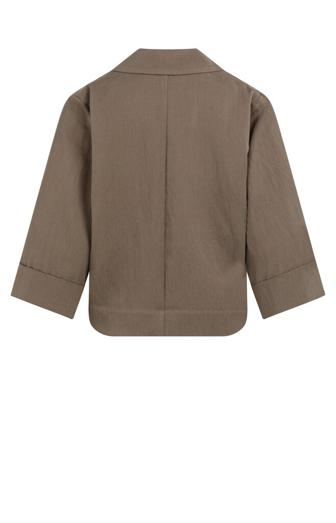 Blazer with Kimono Sleeves - Washed Brown