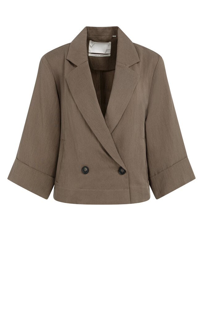 Blazer with Kimono Sleeves - Washed Brown