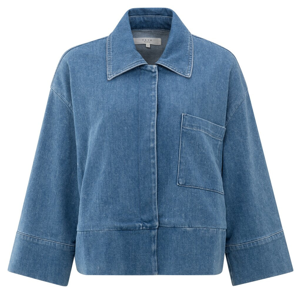 Denim Jacket w. Pocket - Blue Denim