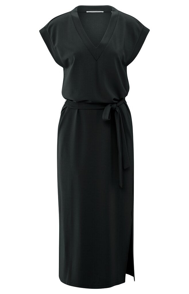 V - Neck T-Shirt Dress - Washed Black