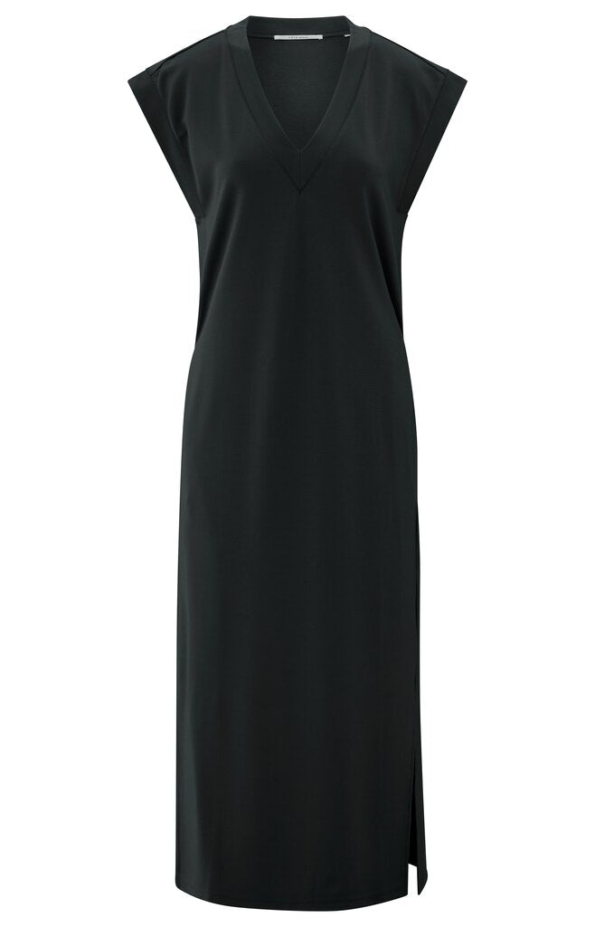 V - Neck T-Shirt Dress - Washed Black