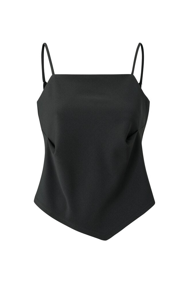 Asymmetric Strappy Top - Washed Black