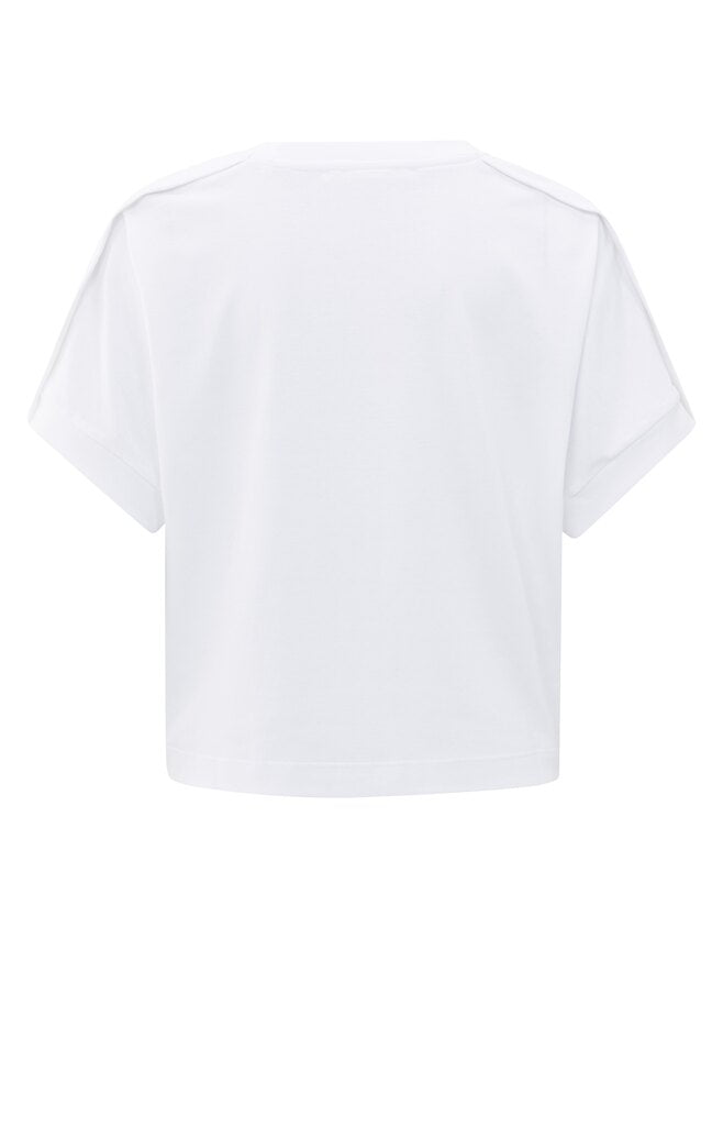 Jersey Top with Folded Details - Pure White