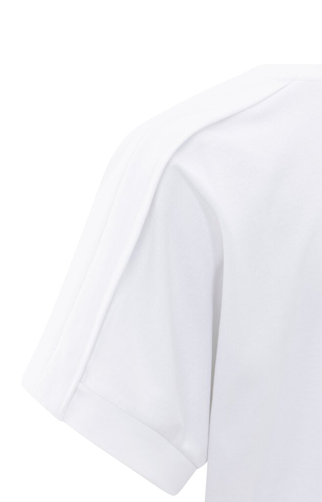 Jersey Top with Folded Details - Pure White