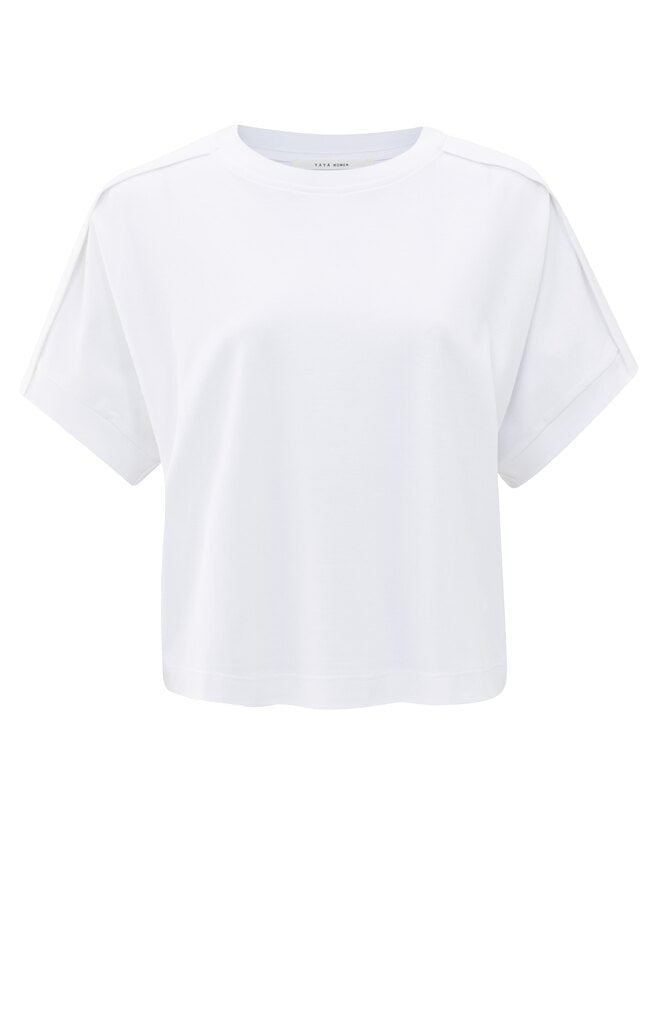 Jersey Top with Folded Details - Pure White