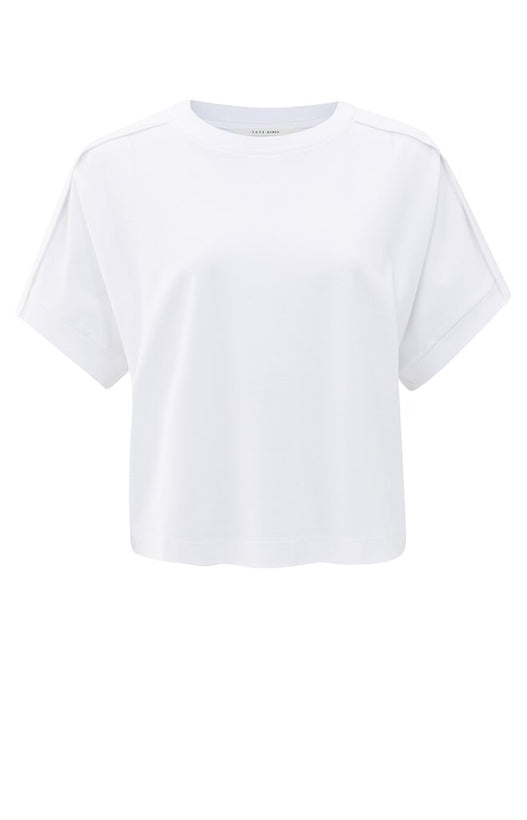 Jersey Top with Folded Details - Pure White