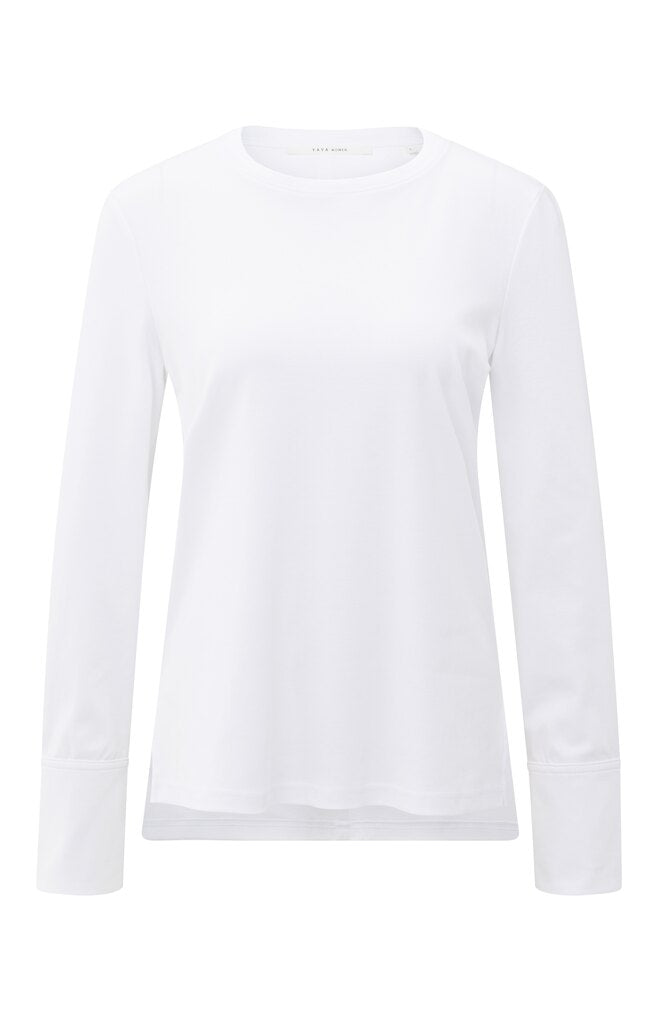 Long Sleeve Jersey Top - Pure White