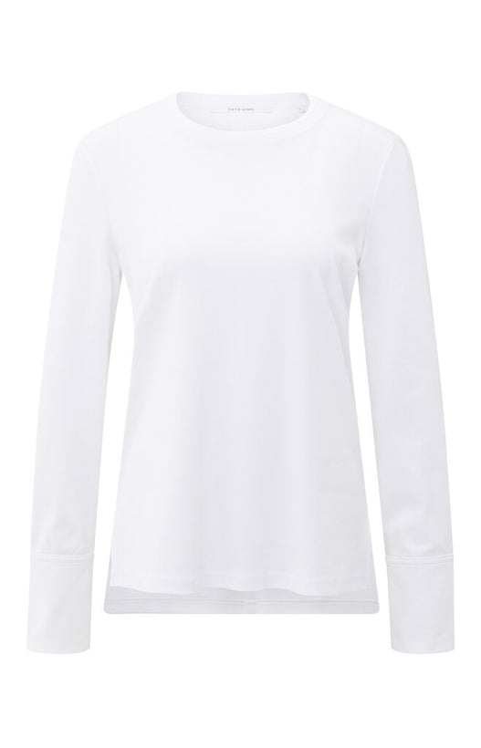 Long Sleeve Jersey Top - Pure White