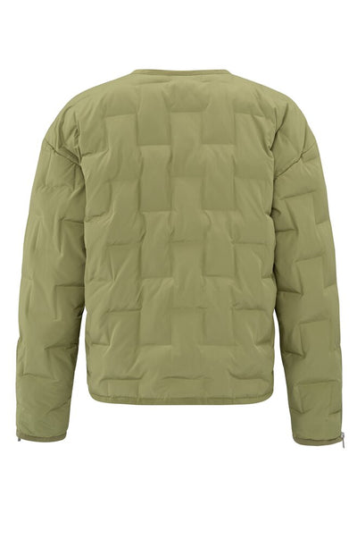 Short Quilted Jacket - Olive Green