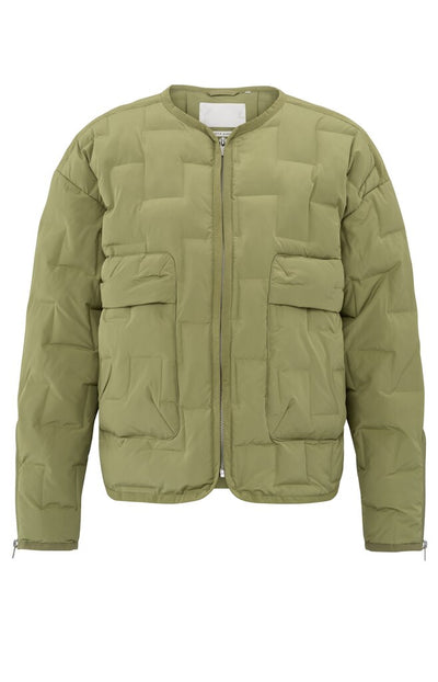 Short Quilted Jacket - Olive Green