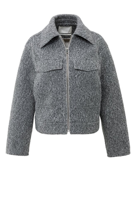 Short Boucle Jacket - Black Oyster Melange