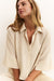 Cropped Loose Fit Blouse - Rainy Day Beige