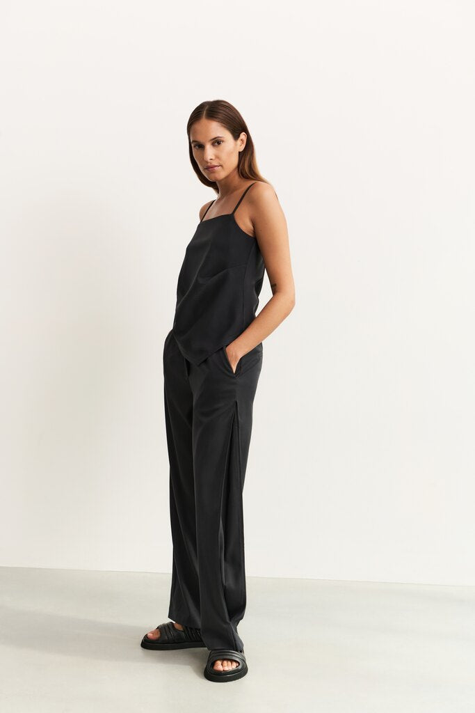 Asymmetric Strappy Top - Washed Black