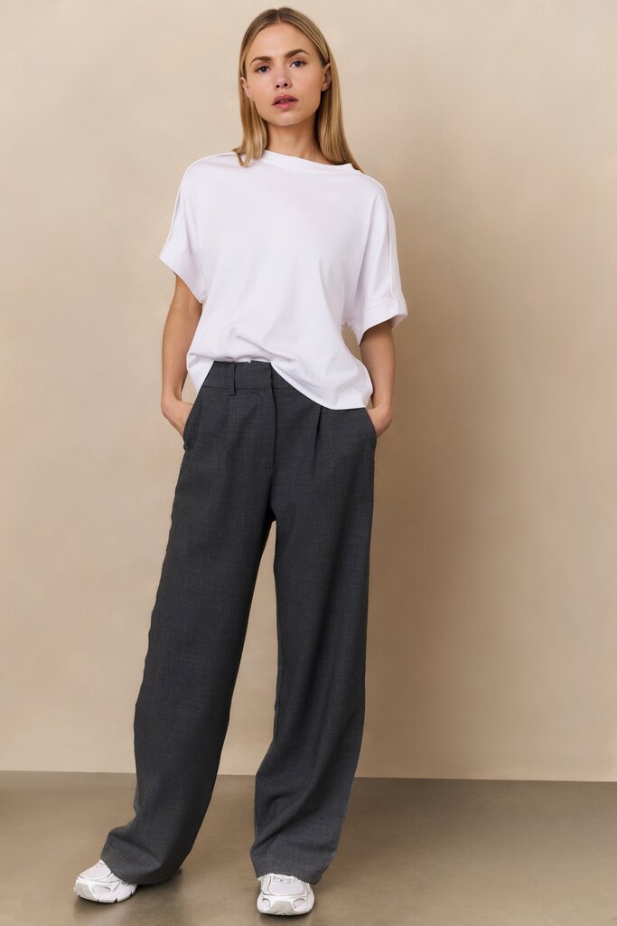 Jersey Top with Folded Details - Pure White