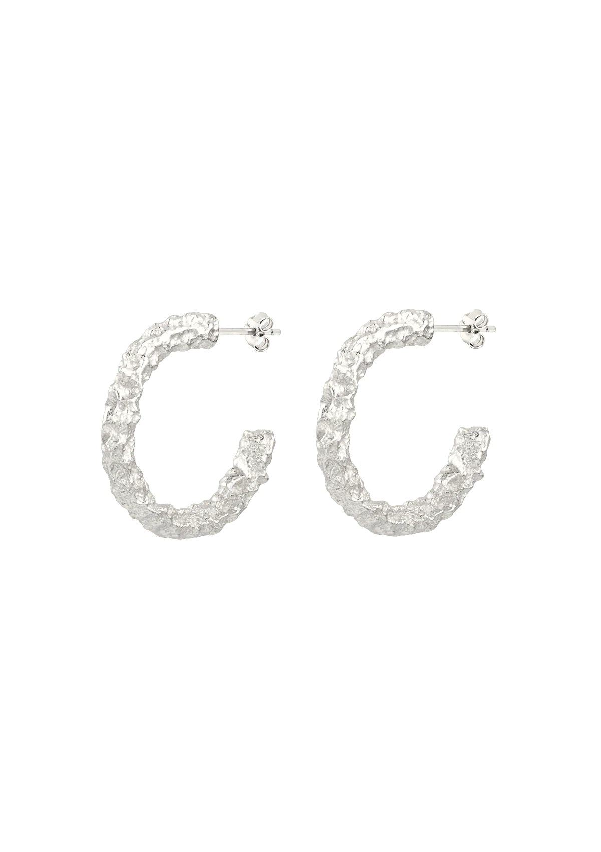 Moonstruck Gilded Hoop Earrings - Silver