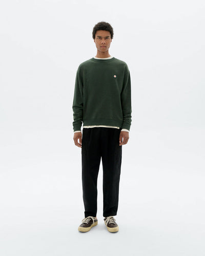Sol Contrast Leon Sweatshirt - Bottle Green