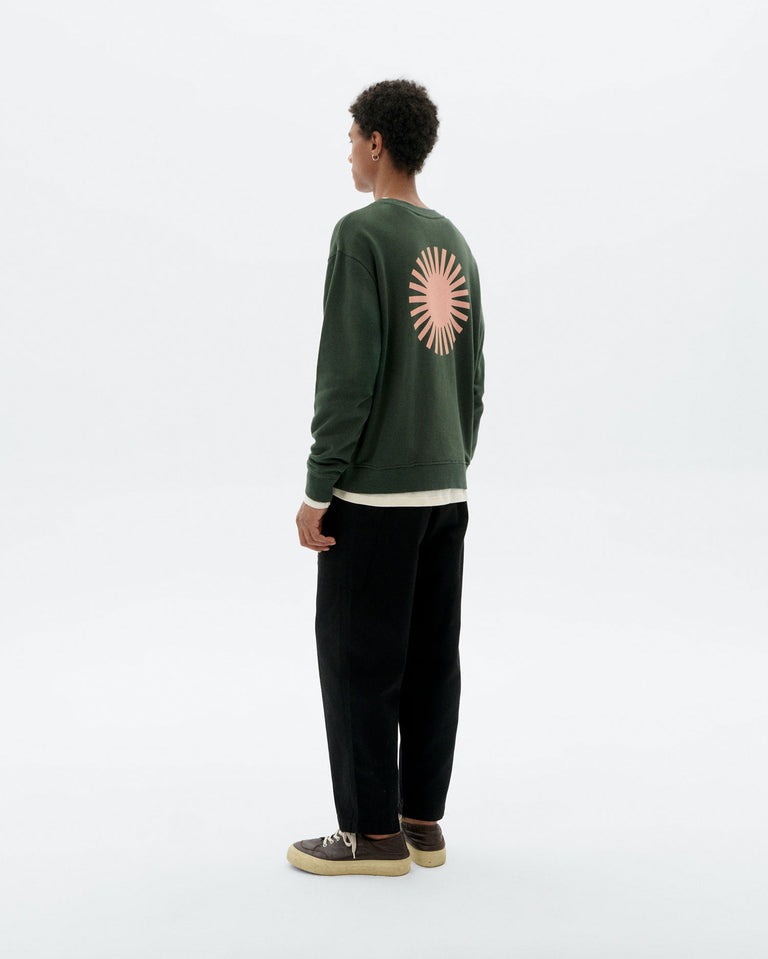 Sol Contrast Leon Sweatshirt - Bottle Green