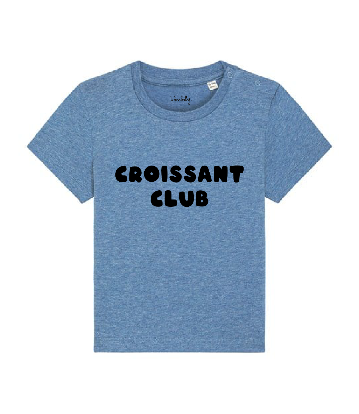 Croissant Club Organic Cotton T-Shirt - Mid Heather Blue