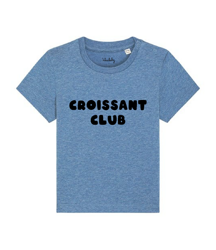 Croissant Club Organic Cotton T-Shirt - Mid Heather Blue