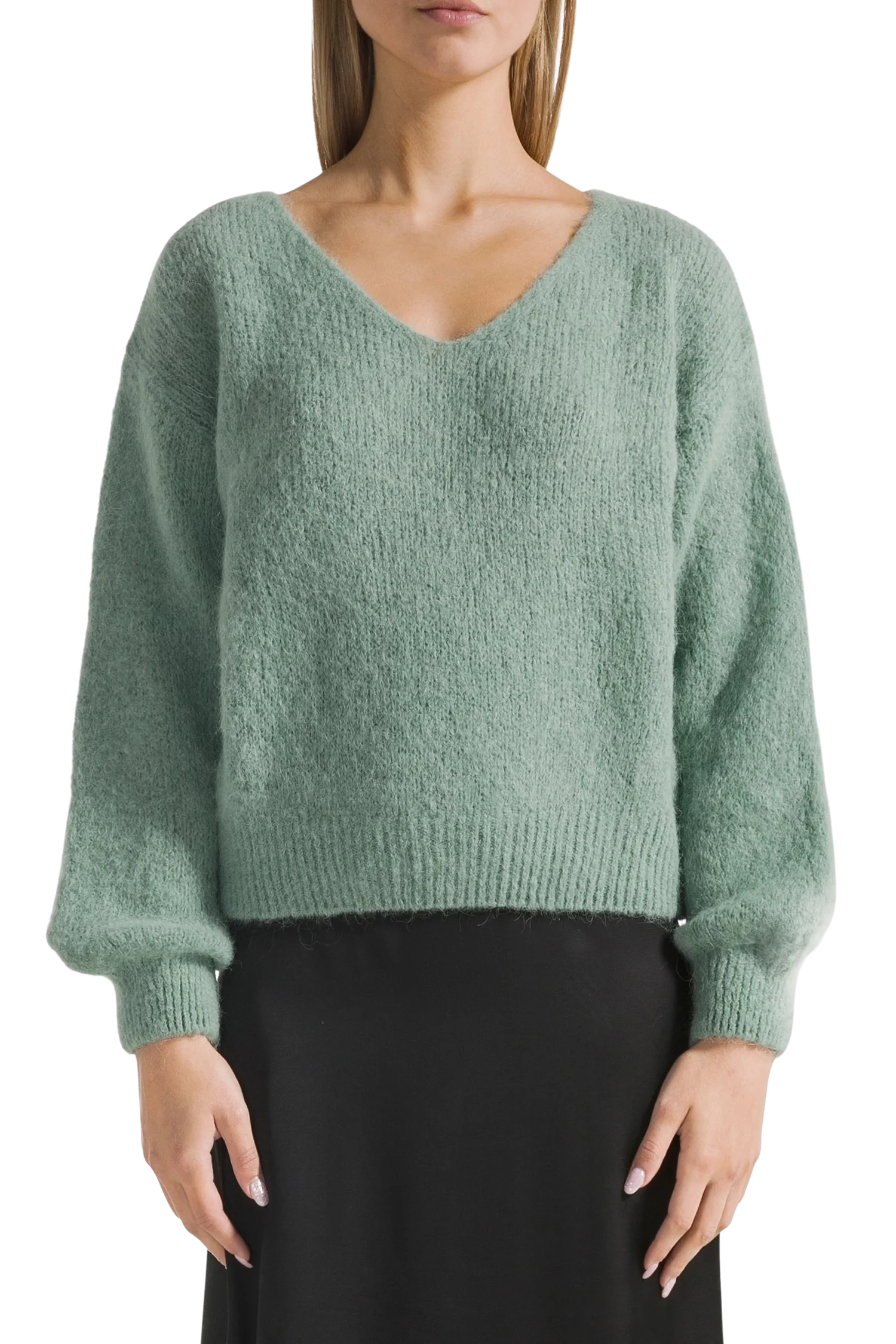 Milana LS Alpaca Pullover - Dusty Green