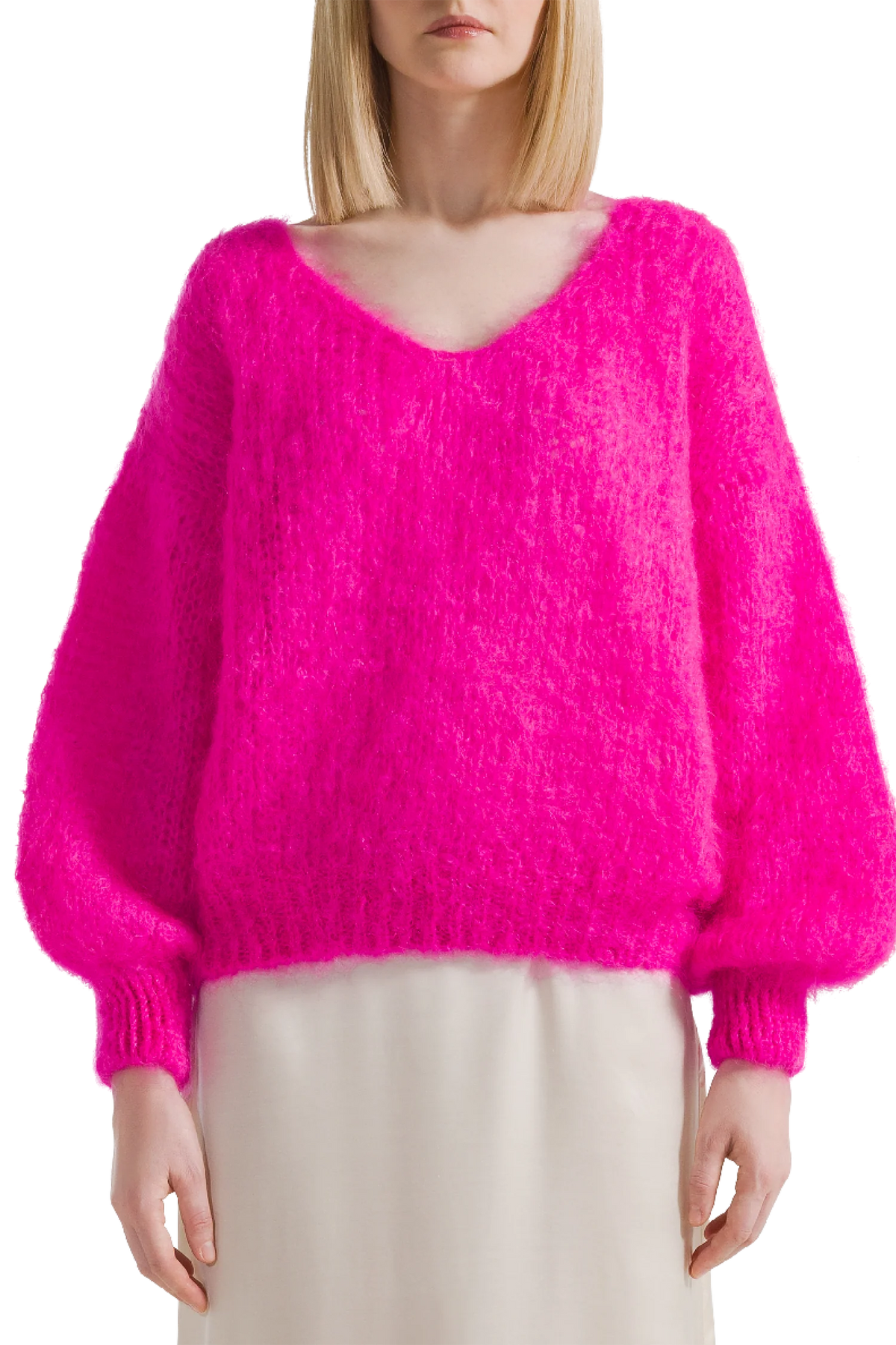 Milana LS Mohair Knit - Neon Pink