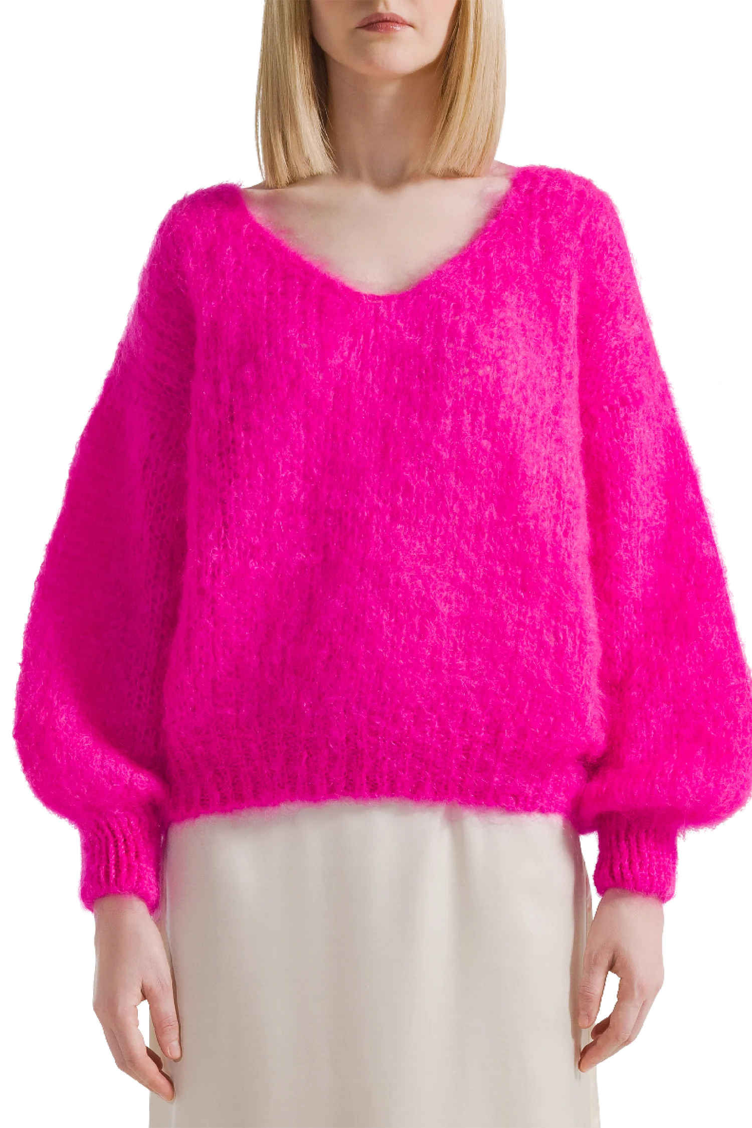 Milana LS Mohair Knit - Neon Pink