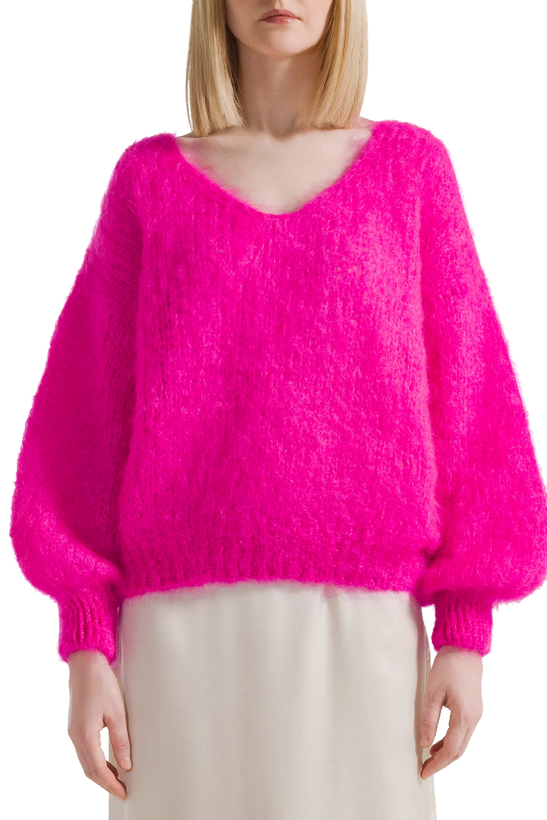 Milana LS Mohair Knit - Neon Pink